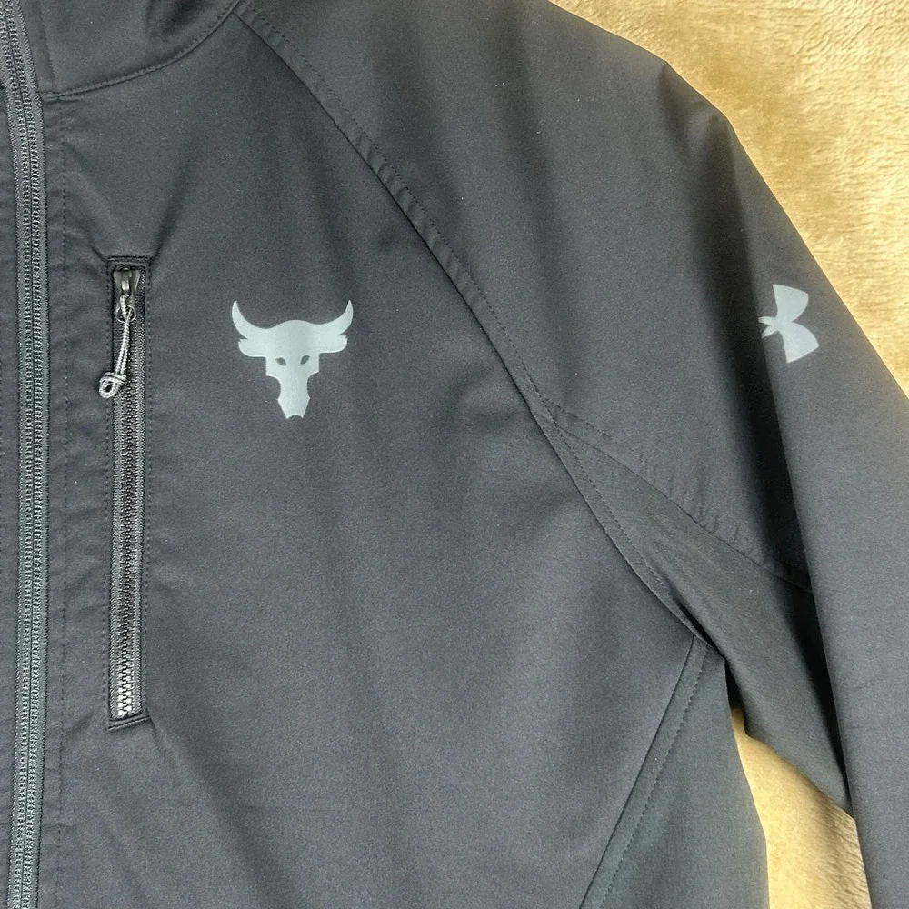 Under Armour Project Rock Mens UA Storm ColdGear Softshell Jacket Black Large